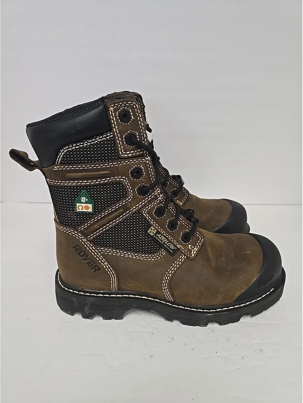 Royer Men's 8'' Metal-Free Comp Toe Comp Plate Work Boots 8680FLX Brown 9M